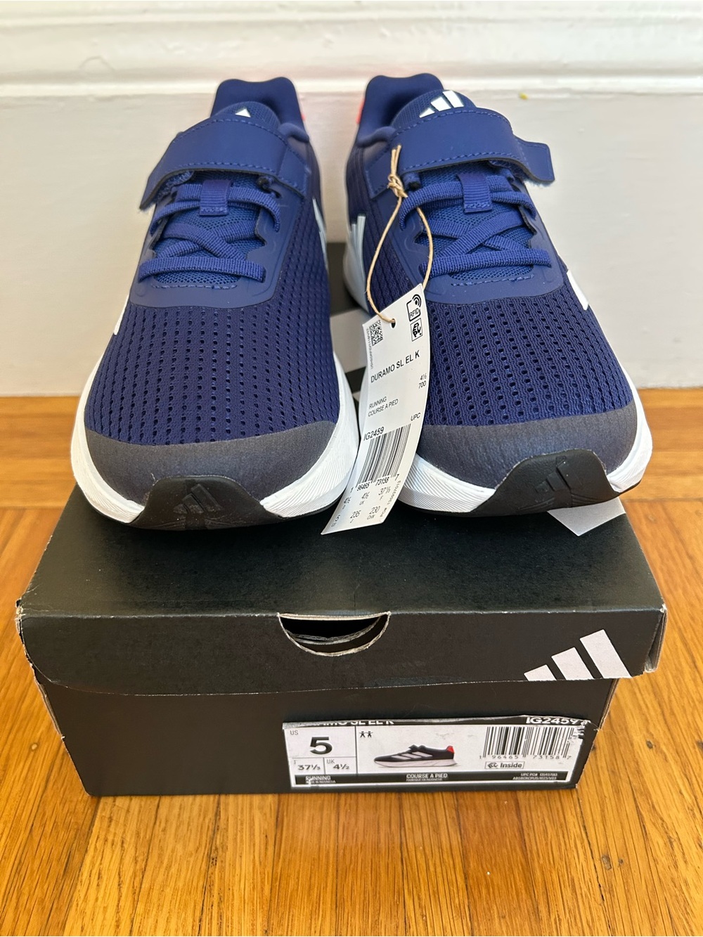 Adidas Duramo big kids size 5. Hook and loop closure. New in box